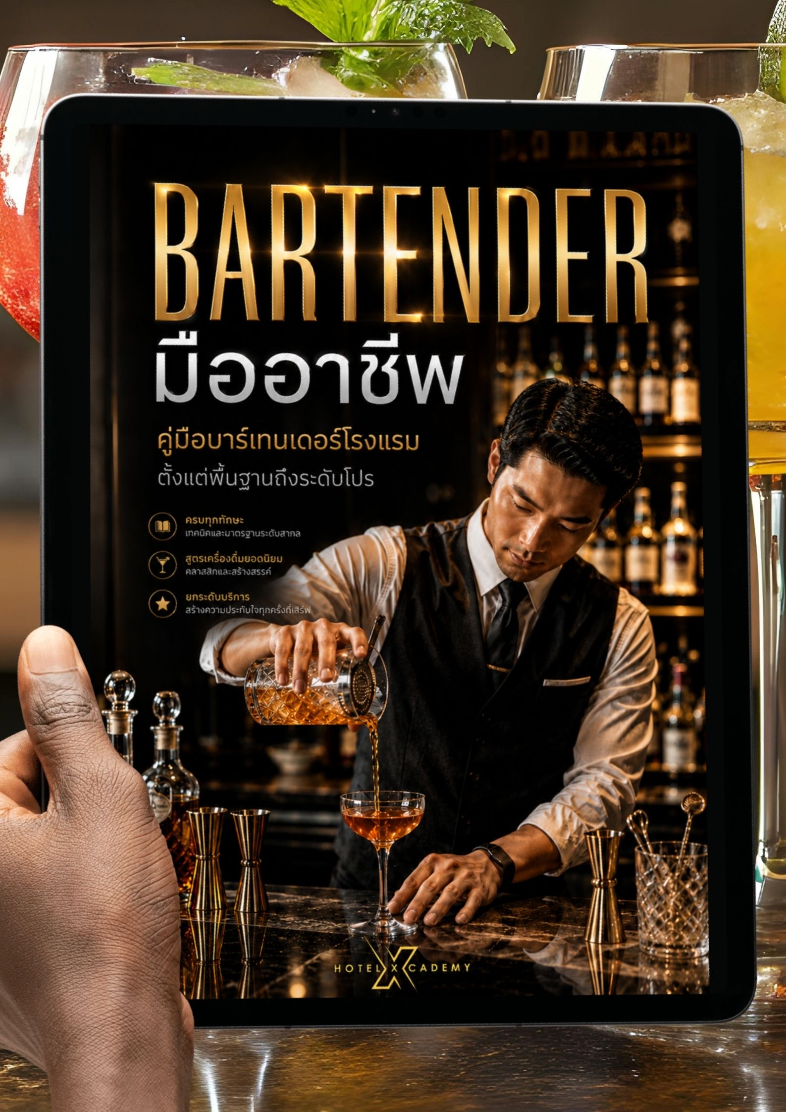 Bartender มืออาชีพ คู่มือบาร์เทนเดอร์โรงแรม ตั้งแต่พื้นฐานถึงระดับโปร