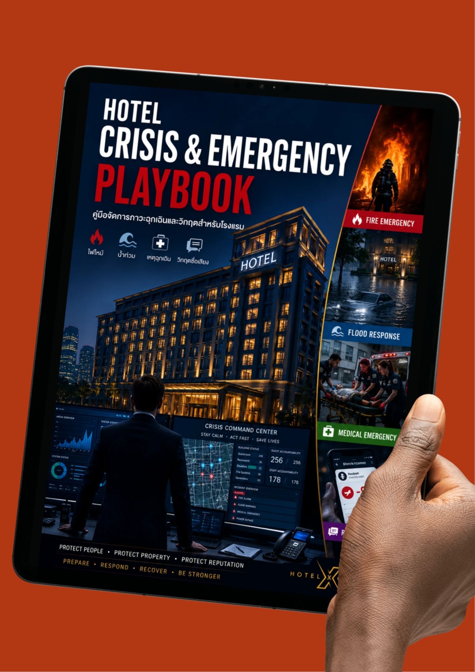 Hotel Crisis & Emergency Playbook: คู่มือจัดการภาวะฉุกเฉินและวิกฤต ไฟไหม้ น้ำท่วม เหตุฉุกเฉิน และวิกฤตชื่อเสียง