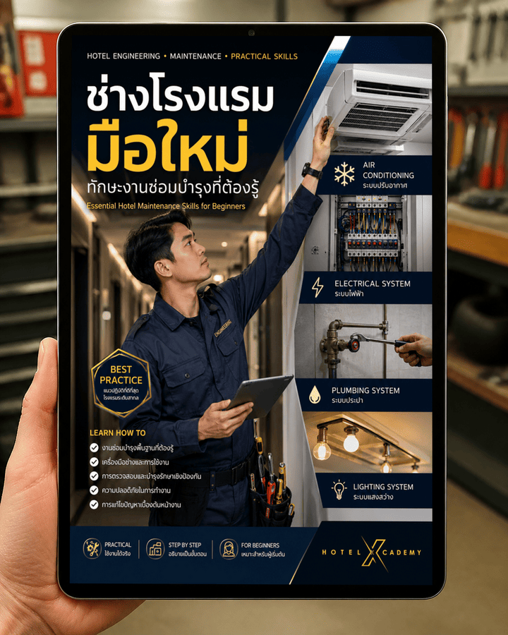 ช่างโรงแรมมือใหม่: ทักษะงานซ่อมบำรุงที่ต้องรู้