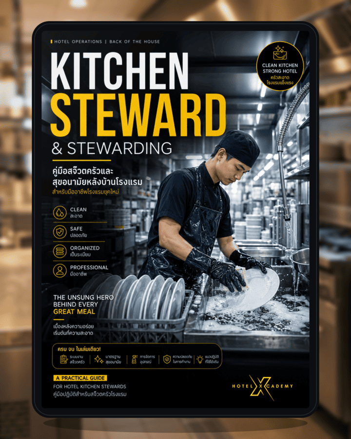 Kitchen Steward & Stewarding: คู่มือสจ๊วตครัวและสุขอนามัยหลังบ้านโรงแรม