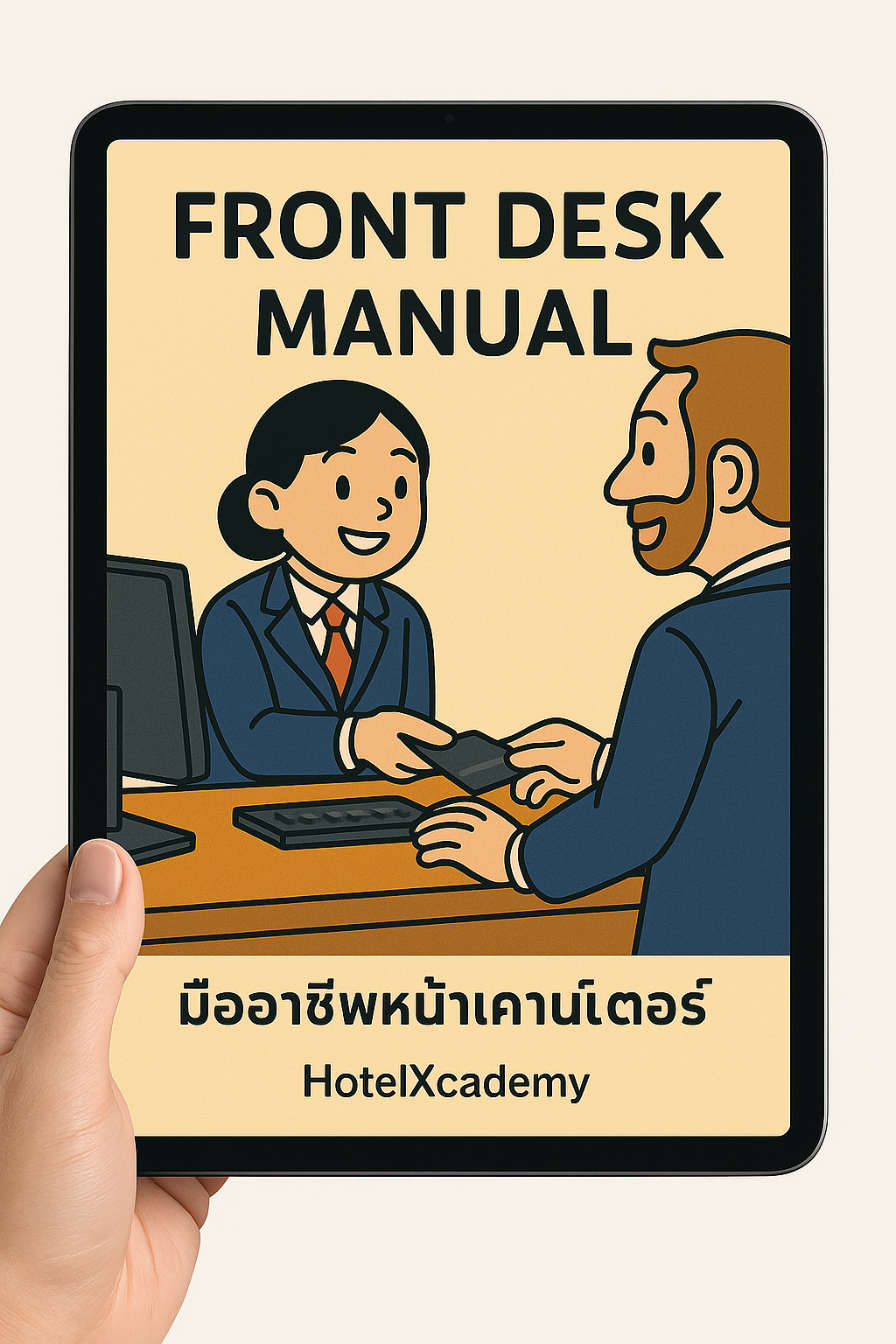 Front Desk Manual: มืออาชีพหน้าเคาน์เตอร์ จากเช็กอิน สู่ความสำเร็จในสายอาชีพ (212 หน้า)